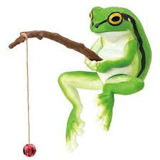 fishing frog ornament