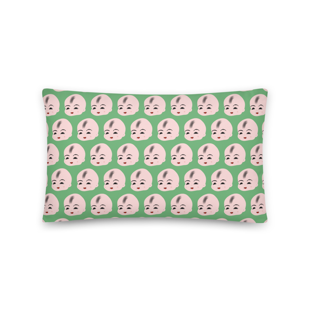 kitsch baby face cushion