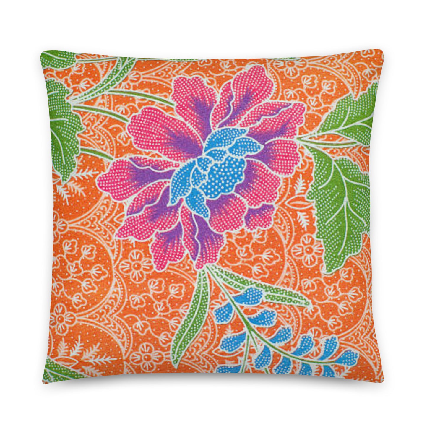 Malaysian Orange Batik Cushion