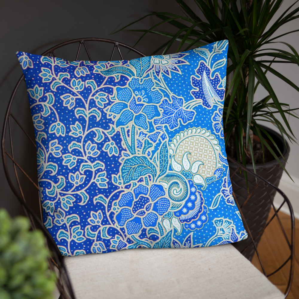 Malaysian Blue Batik Cushion