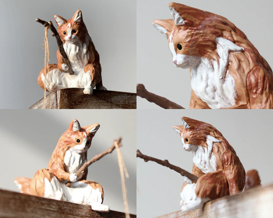 japanese gashapon orange fishing cat