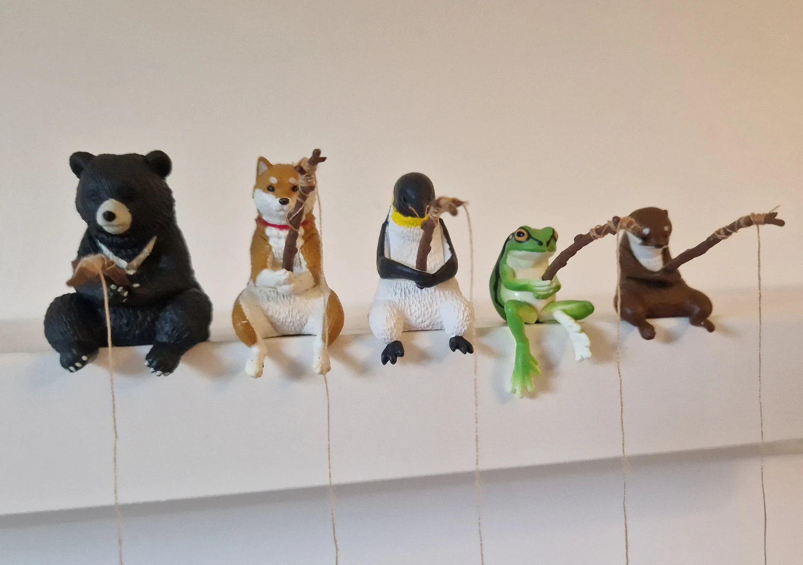 fishing frog ornament