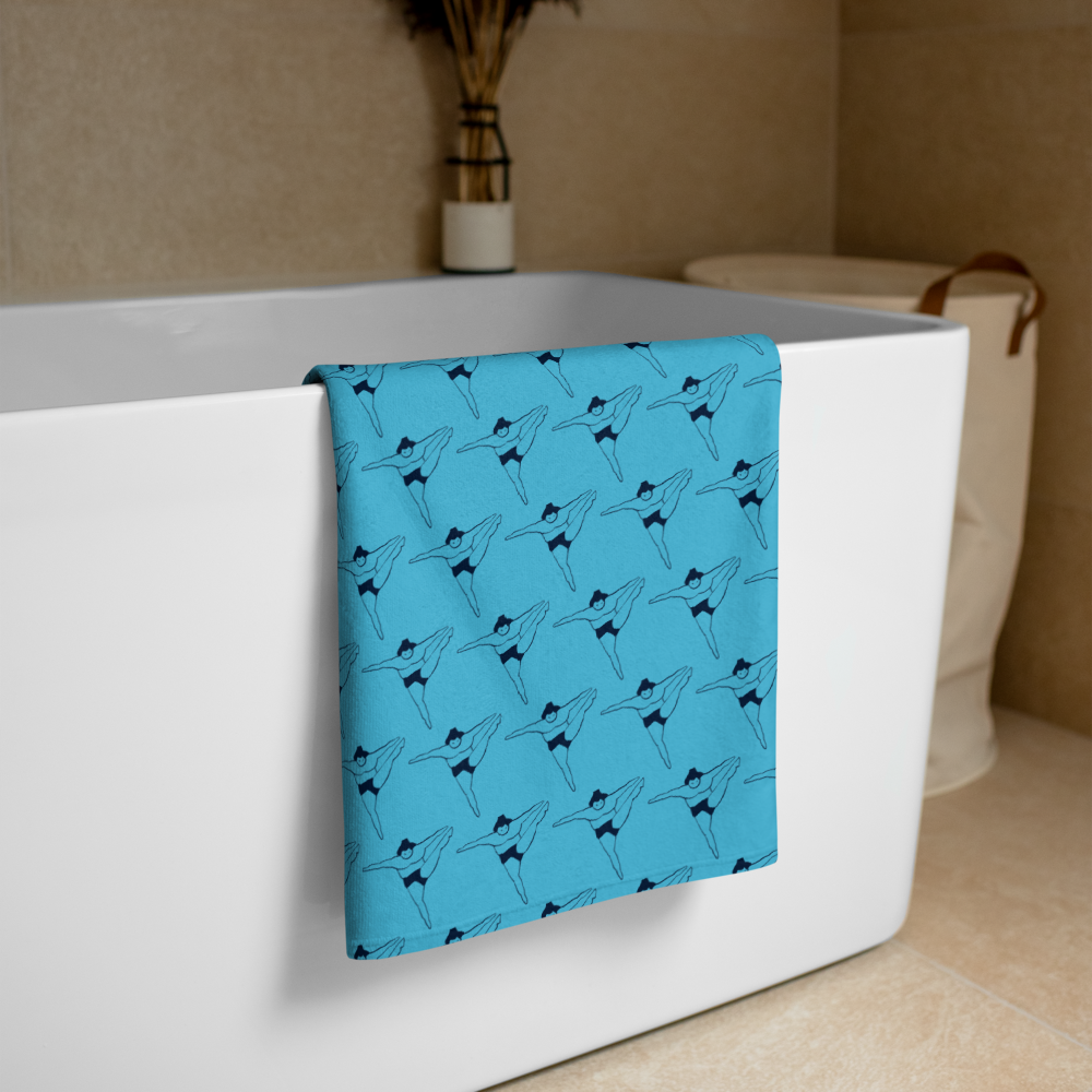 Kawaii Japanese Sumo Towel - Blue