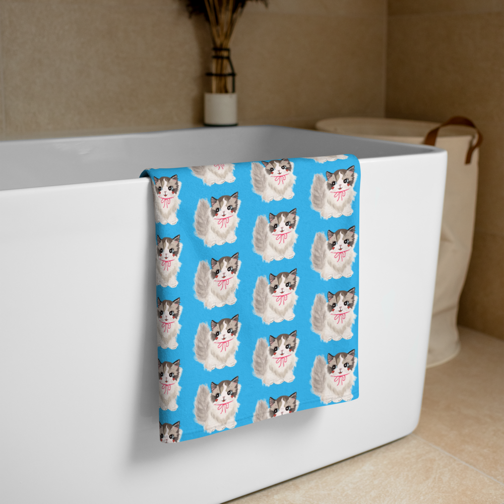 Kitsch Ragdoll Cat Bath Towel