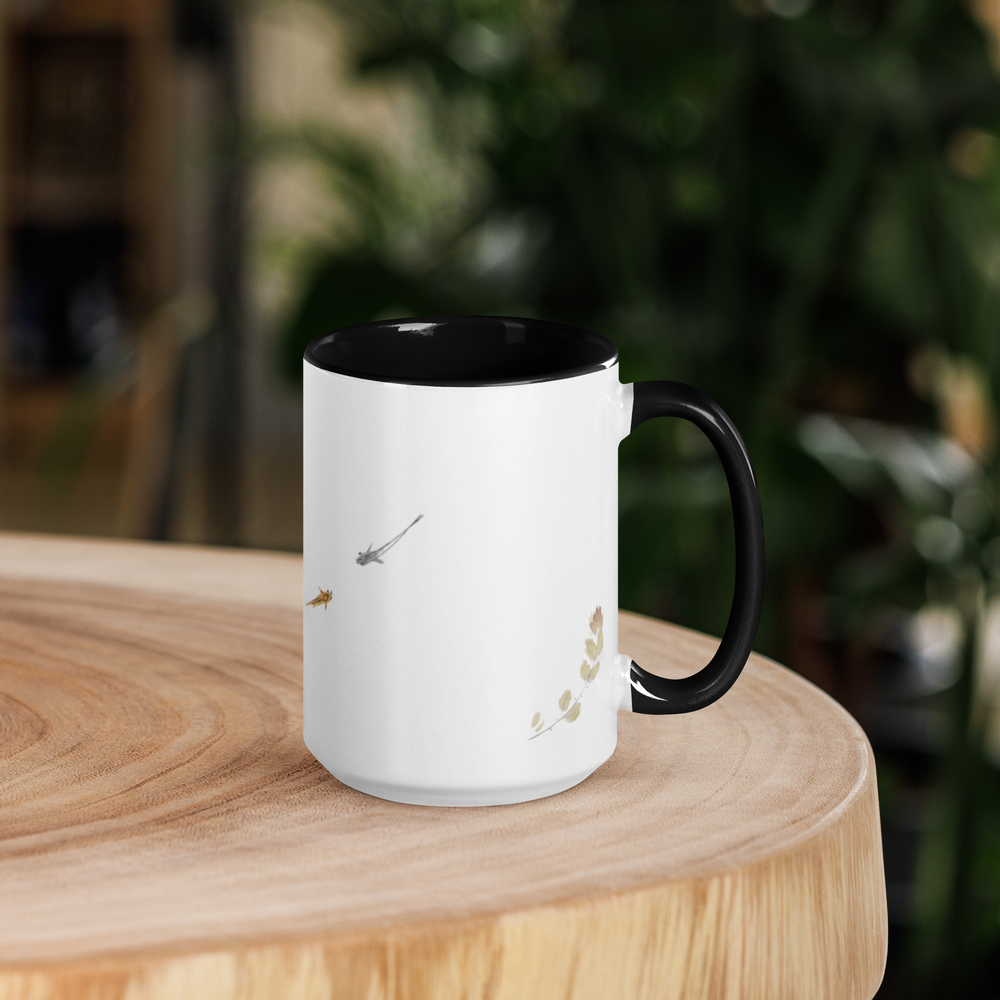 Japanese Medaka Rice Fish White Glossy Mug with Black Inside