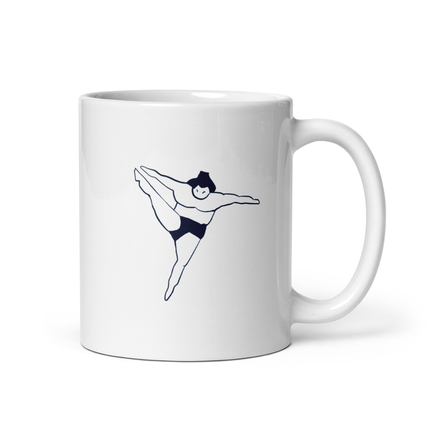 Japanese Sumo White Glossy Mug