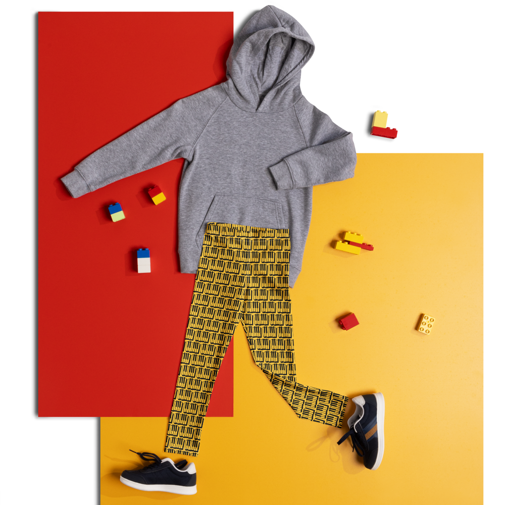 🎶 Yellow Keyboard Comfort Leggings for Kids 🎶