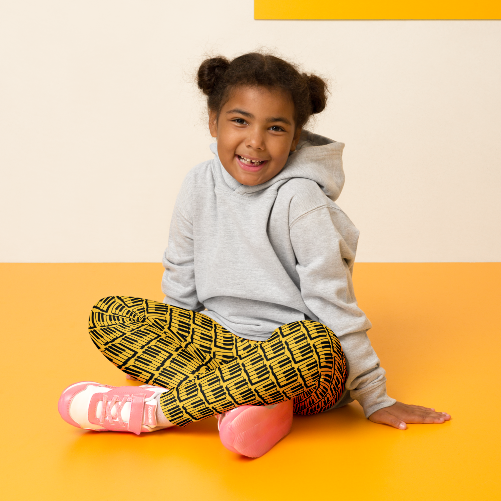 🎶 Yellow Keyboard Comfort Leggings for Kids 🎶