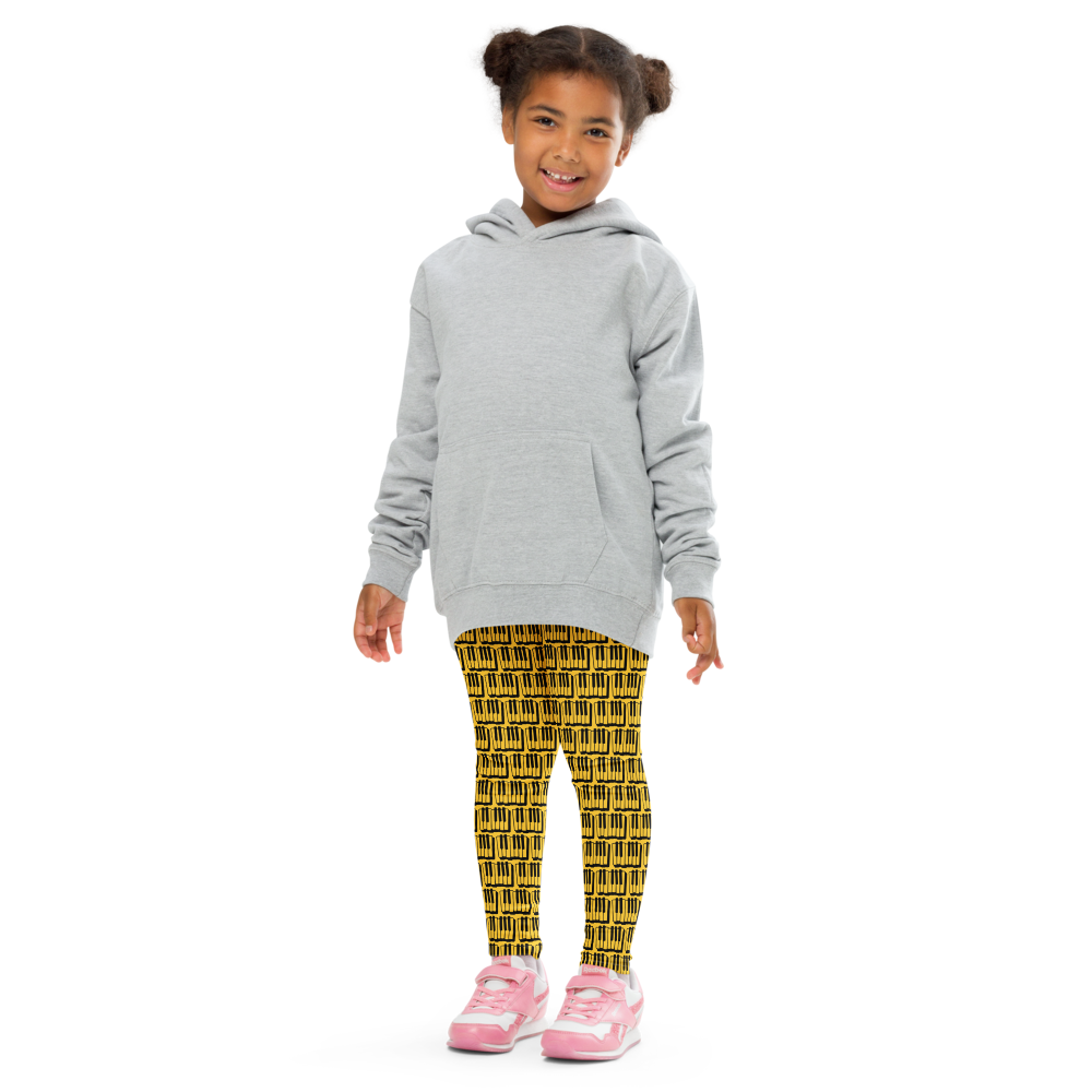 🎶 Yellow Keyboard Comfort Leggings for Kids 🎶