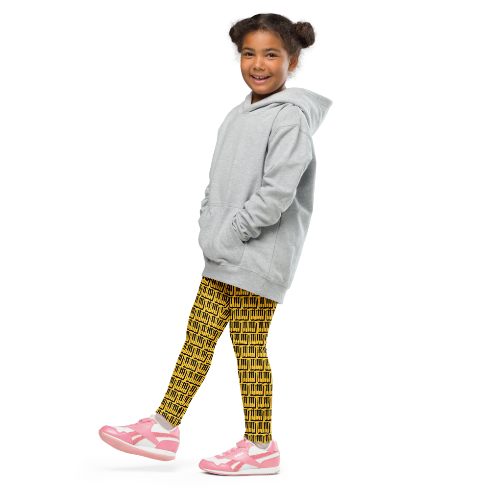 🎶 Yellow Keyboard Comfort Leggings for Kids 🎶
