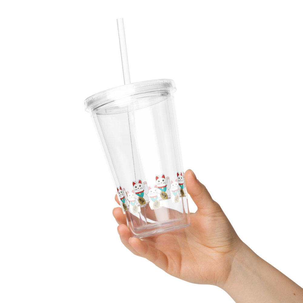 waving cat cup