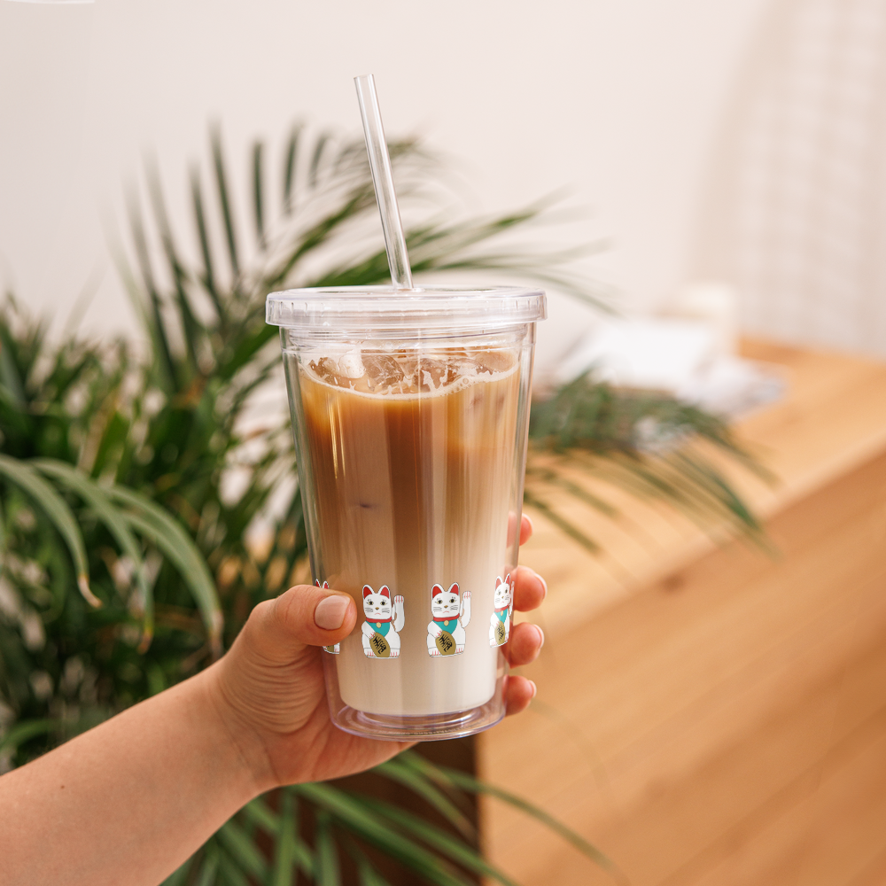 waving cat cup