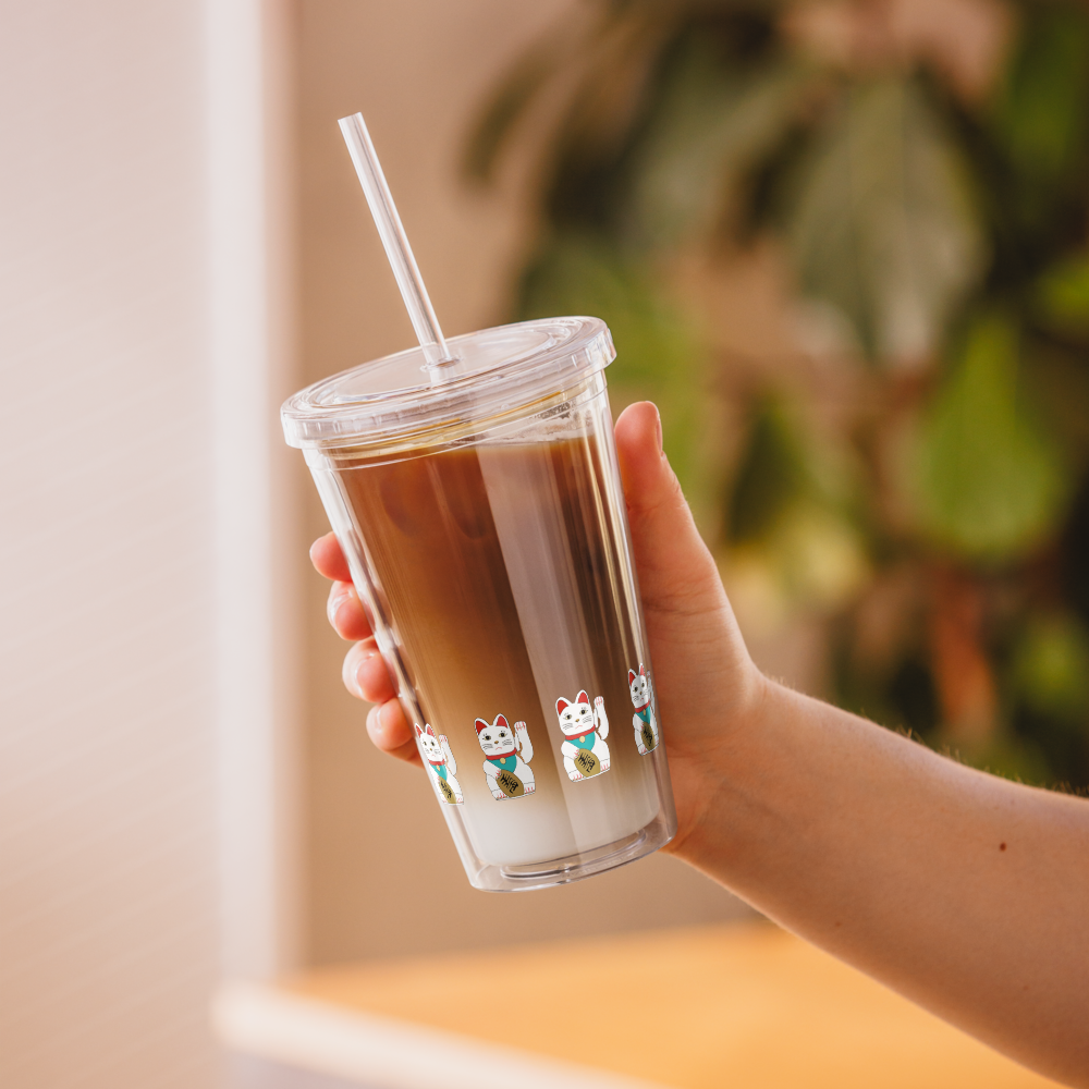 waving cat cup