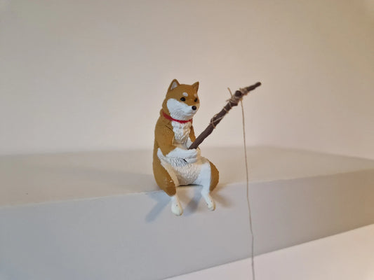 Japanese Gashapon Fishing Shiba Inu Dog 🇬🇧 UK delivery ONLY