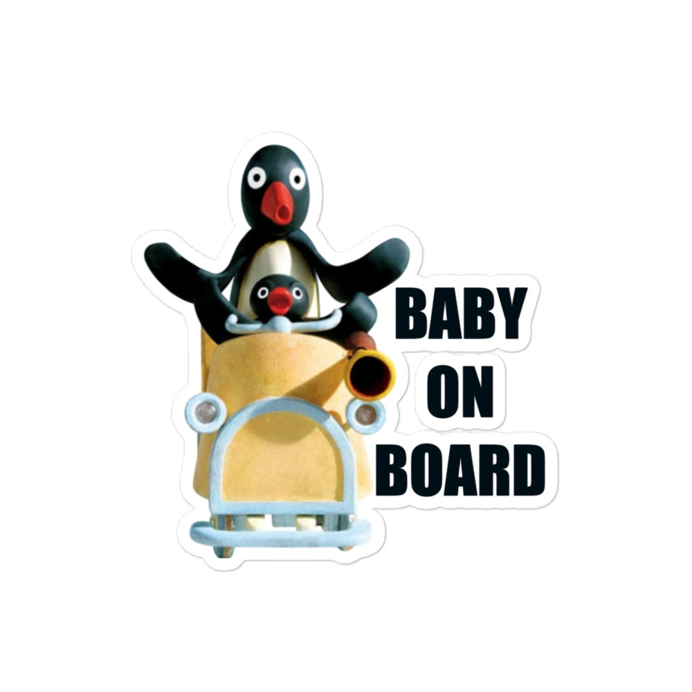 pingu baby on board sticker