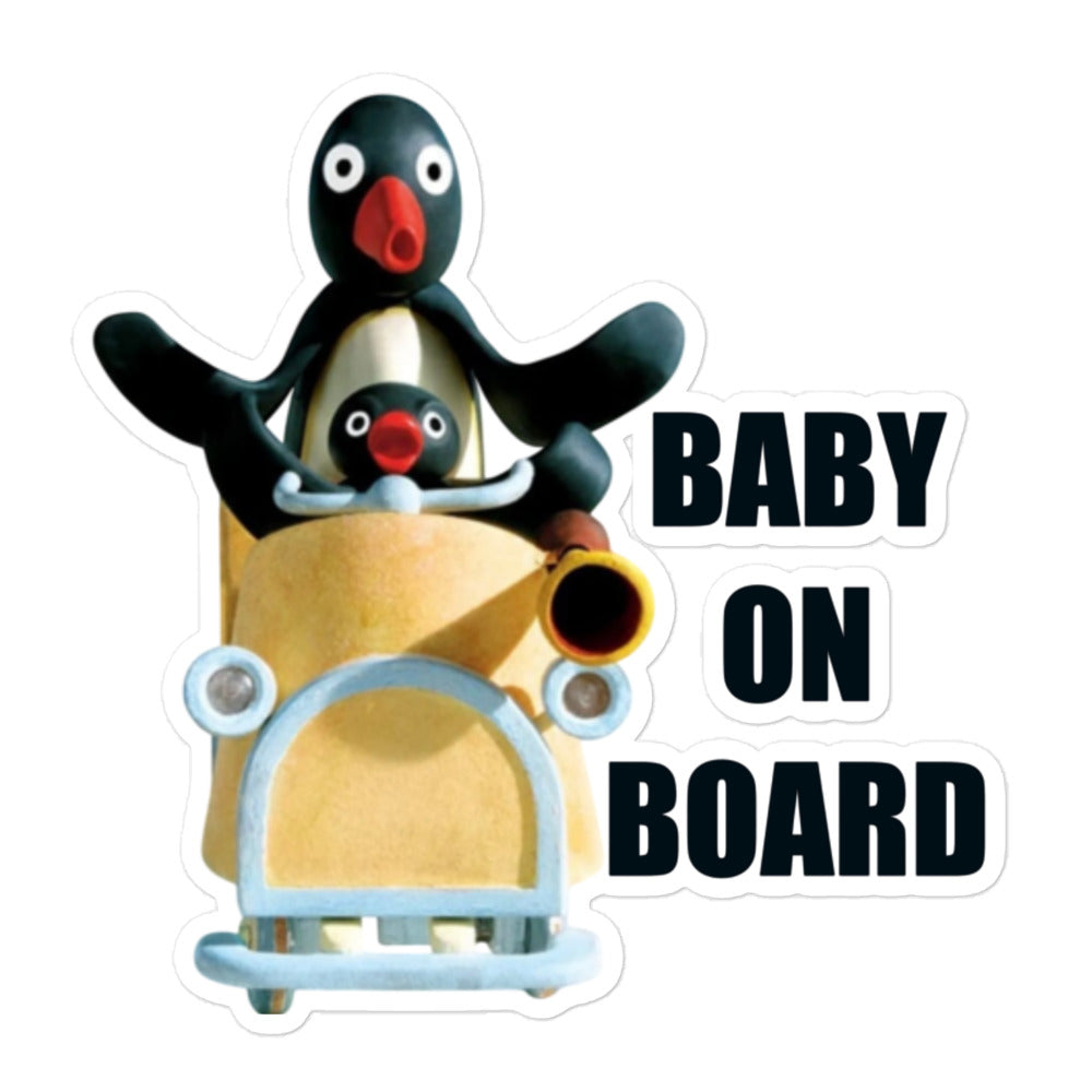 pingu baby on board sticker