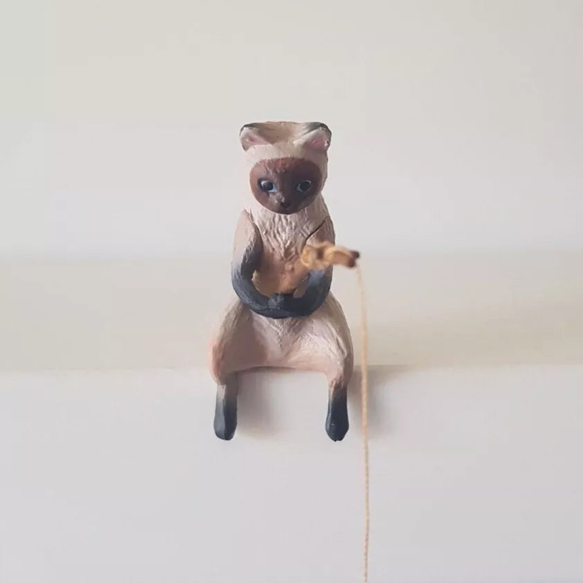 Japanese Gashapon Brown Fishing Kitty Cat 🇬🇧 UK delivery ONLY